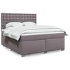 vidaXL Cama com molas/colch&atilde;o 180x200 cm couro artificial cinza