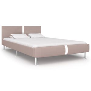 vidaXL Estrutura de cama 140x200 cm couro artificial cappuccino