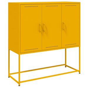 vidaXL Aparador alto 100,5x39x107 cm a&ccedil;o amarelo mostarda