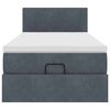 vidaXL Estrutura cama otomana colch&atilde;o 80x200 cm veludo cinzento escuro