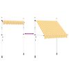 vidaXL Toldo retrátil manual 200 cm riscas laranjas e brancas