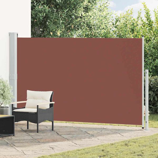 vidaXL Toldo lateral retr&aacute;til para p&aacute;tio 180x300 cm castanho