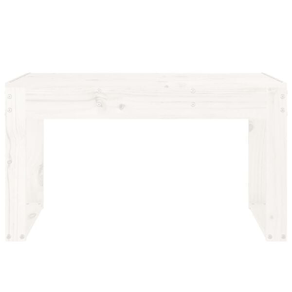 vidaXL Banco de jardim 80x38x45 cm madeira de pinho maci&ccedil;a branco