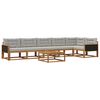 vidaXL Conjunto de Sof&aacute;s para Exterior 7 pcs Natural e Cinza claro