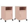 vidaXL Mesas de cabeceira 2 pcs 36x39x59 cm a&ccedil;o rosa
