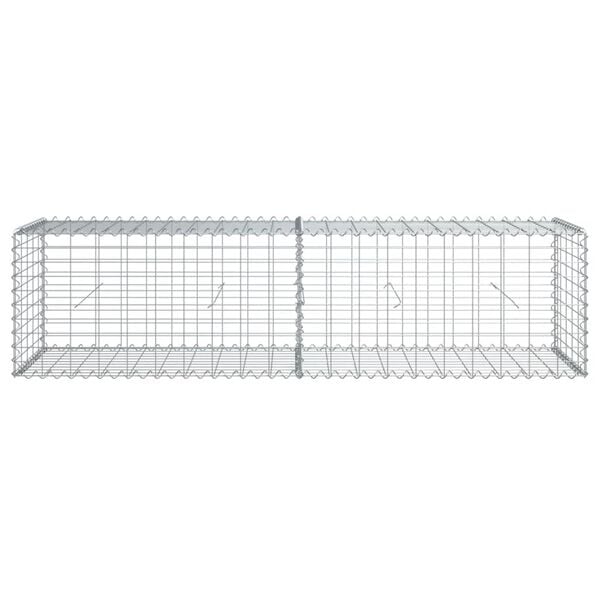 vidaXL Cesto gabião com cobertura 200x50x50 cm ferro galvanizado