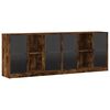 vidaXL Estante c/ portas 204x37x75 cm deriv. madeira carvalho fumado