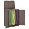 vidaXL Caixote do lixo com 2 portas 65x45x88 cm PP castanho