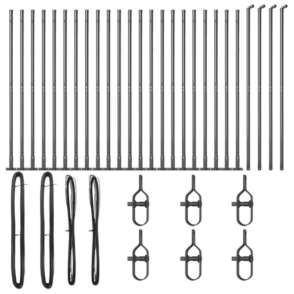 vidaXL Poste de Cerca Outros 26 pcs Cinzeto 3,2 x 3,2 x 78,5 cm Aço