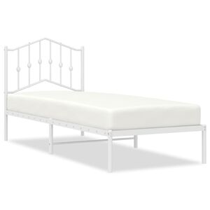 vidaXL Estrutura de cama com cabeceira 80x200 cm metal branco
