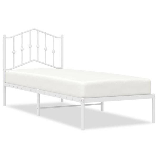 vidaXL Estrutura de cama com cabeceira 80x200 cm metal branco