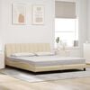 vidaXL Estrutura de cama sem colch&atilde;o Hanko 180x200 cm tecido cor creme