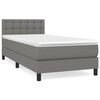 vidaXL Cama com molas/colch&atilde;o 80x200 cm tecido cinzento-escuro