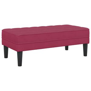 vidaXL banco com almofada Vinho Vermelho 113 x 57 x 39 cm Veludo