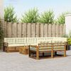 vidaXL Conjunto de Sof&aacute;s para Exterior 9 pcs Natural e Creme