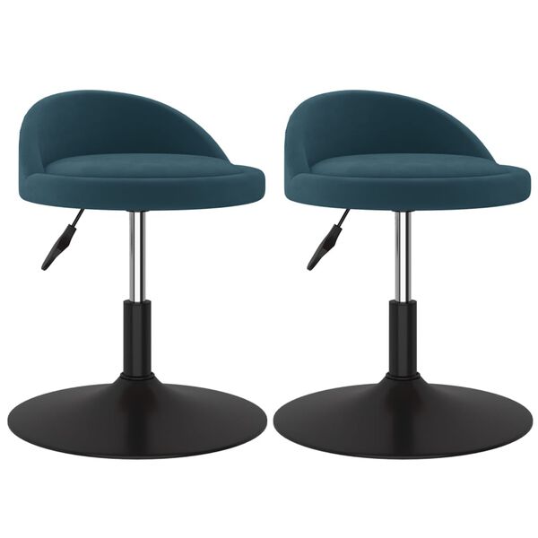 vidaXL Cadeiras de jantar girat&oacute;rias 2 pcs veludo azul