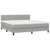 vidaXL Cama box spring c/ colch&atilde;o e LED 180x200 cm tecido cinza-claro