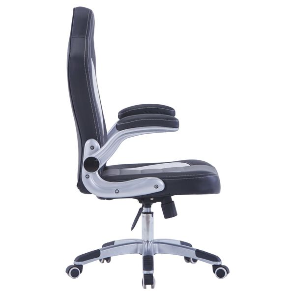 vidaXL Cadeira de gaming couro artificial preto