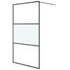 vidaXL Divis&oacute;ria de chuveiro 115x195 cm vidro semiopaco ESG preto