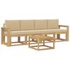 vidaXL Conjunto de Sof&aacute;s para Exterior 5 unid. Branco e Bege