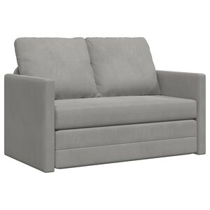 vidaXL Sof&aacute;-cama sem p&eacute;s 122x204x55 cm veludo cinzento-claro