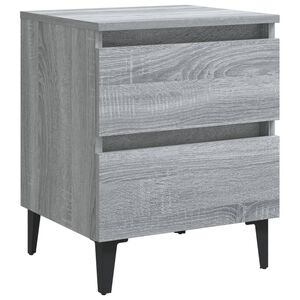 vidaXL Mesa de cabeceira c/ pernas em metal 40x35x50 cm sonoma cinza