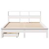vidaXL Cama com estante sem colch&atilde;o 150x200 cm pinho maci&ccedil;o branco
