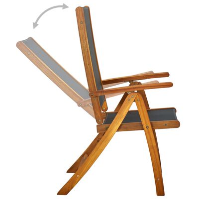 vidaXL Cadeiras de jardim dobráveis 2 pcs acácia maciça e textilene