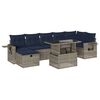 vidaXL Conjunto de sof&aacute; de jardim com 8 pe&ccedil;as e almofadas em rattan sint&eacute;tico cinza