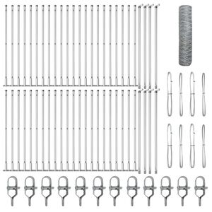 vidaXL Poste de Cerca Prateado