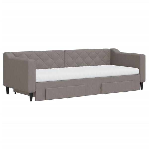 vidaXL Sof&aacute;-cama c/ gavet&atilde;o/gavetas 80x200 cm tecido cinza-acastanhado