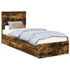 vidaXL Cama com Armazenamento com gaveta Carvalho Defumado 75 x 190 cm