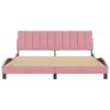 vidaXL Estrutura de cama sem colch&atilde;o Hanko 180x200 cm veludo rosa