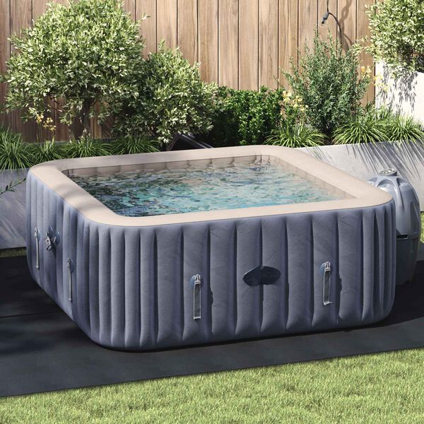 vidaXL Pano para ch&atilde;o de piscinas 300x220 cm poli&eacute;ster geot&ecirc;xtil cinza