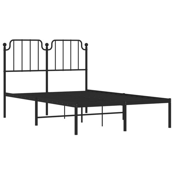 vidaXL Estrutura de cama com cabeceira 120x190 cm metal preto