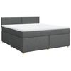 vidaXL Cama com molas/colch&atilde;o 180x200 cm tecido cinzento-escuro