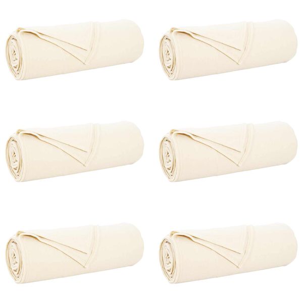vidaXL Cobertores de Sof&aacute; 6 pcs Creme 210 x 140 cm L&atilde;