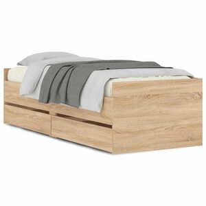 vidaXL Estrutura cama solteiro pequena c/ gavetas carvalho sonoma
