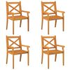 vidaXL Cadeiras de jantar para exterior 4 pcs ac&aacute;cia maci&ccedil;a
