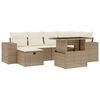 vidaXL 7 pcs conjunto de sof&aacute;s p/ jardim com almofad&otilde;es vime PE bege