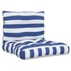 vidaXL Almofad&otilde;es p/ paletes 2 pcs tecido oxford riscas azul/branco