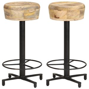 vidaXL Bancos de bar 2 pcs 66 cm madeira de mangueira maci&ccedil;a