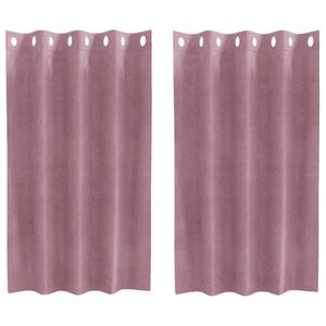 vidaXL Cortinas opacas 2 pcs Rosa Escuro 140 x 140 cm Veludo