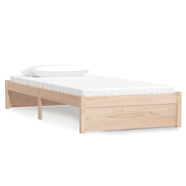 vidaXL Estrutura de cama solteiro 90x190 cm madeira maci&ccedil;a