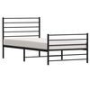 vidaXL Estrutura de cama com cabeceira e p&eacute;s 90x200 cm metal preto