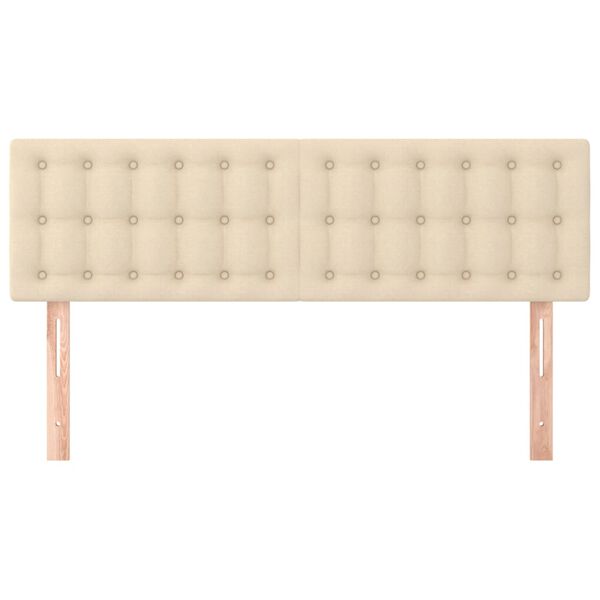 vidaXL Cabeceiras creme 144x5x78/88 cm tecido