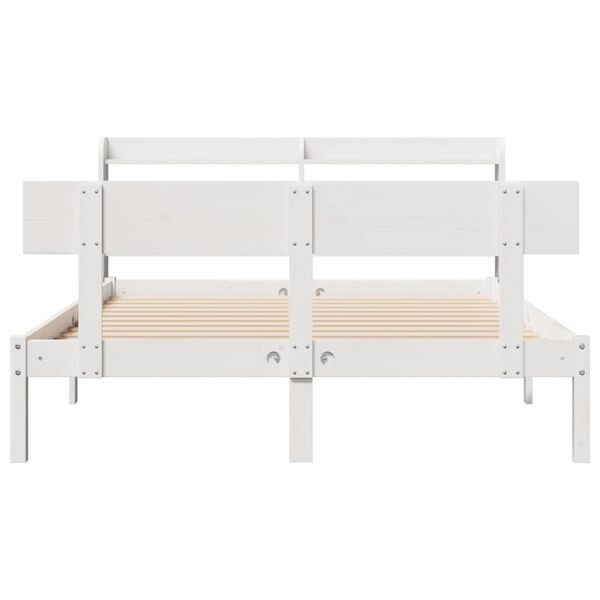 vidaXL Cama sem colchão 150x200 cm madeira de pinho maciça branco