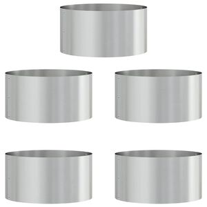 vidaXL Anel de Vaso 5 unid. Prateado 40 x 40 x 20 cm A&ccedil;o Galvanizado
