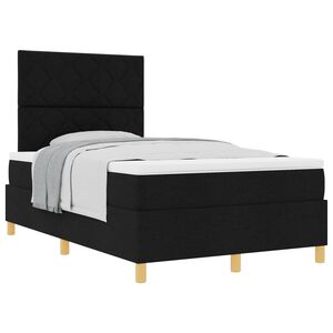 vidaXL Cama Box com colch&atilde;o com cabeceira Preto 120 x 190 cm tecido