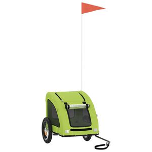 vidaXL Reboque de bicicleta p/ animais tecido oxford/ferro verde
